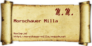 Morschauer Milla névjegykártya
